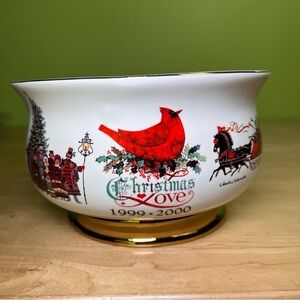 WYSOCKI Christmas Love Bowl 1999-2000 Ceramic Teleflora Bowl